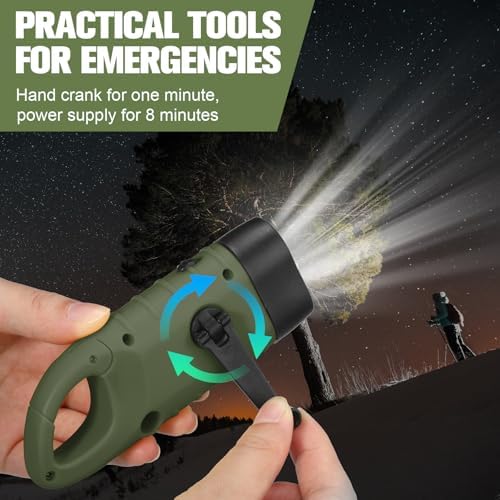 Mudder 6 Pack Hand Crank Flashlights Solar Powered Flashlight - Image 5