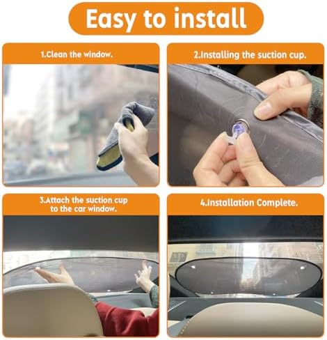 2026 New Upgrade Car Shades for Back Windows Baby 43.3"x23.6", Rear Window Sun - Image 6