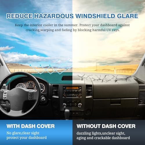 FIILINES Dash Cover for 2004-2012 Nissan Titan, Dashboard Mat for Titan - Image 6