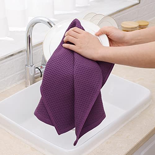 Homaxy 100% Cotton Waffle Weave Kitchen Dish Towels 4-Pack - Image 4