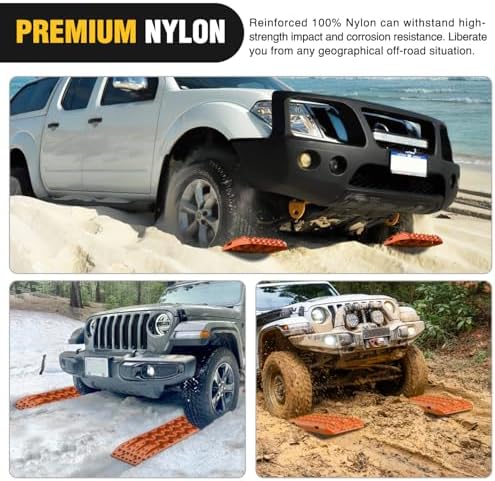 Nilight Recovery Off-road Traction Boards Emergency Tire Mats Orange - Image 7