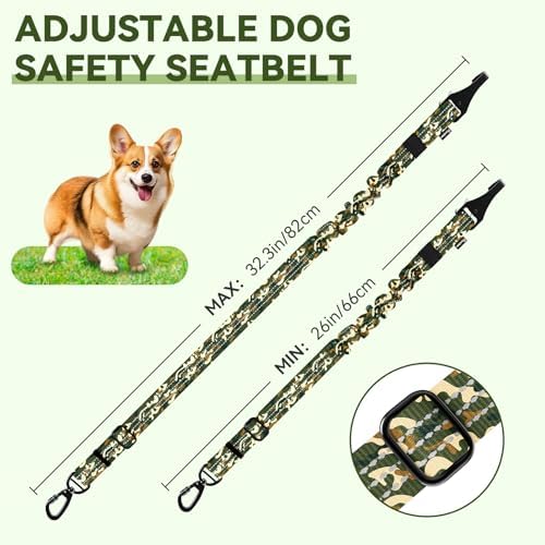Pawaboo 2Pack Dog Car Seatbelt, 3-in-1 Dog Tether - Image 6