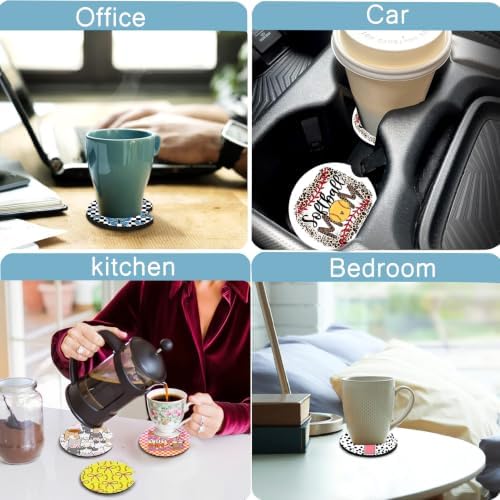 2Pack Blue Butterfly Car Cup Holder Coaster Neoprene Car Coasters - Image 5