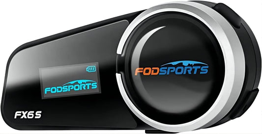 Fodsports FX6S Motorcycle Helmet Bluetooth, 1000m Motorbike Intercom Bluetooth, 6-Way Motorcycle Helmet Communication System/Voice Dial/Universal Pairing/FM Radio (1 Pack FX6S with LED)
