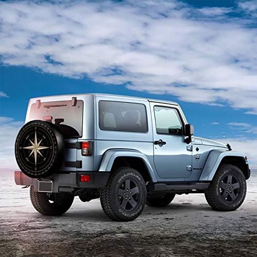 Compass Rose Black Spare Tire Cover - Image 3