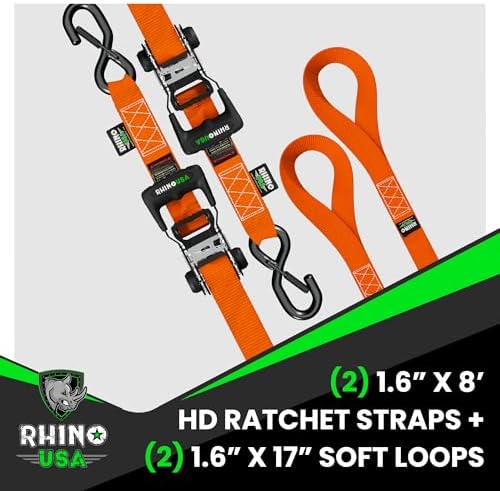 Rhino USA Heavy Duty Ratchet Tie Downs - Image 4