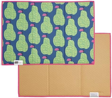 Ritz 6-Piece Pear Microfiber Kitchen Set – Retro Prickly Botanical Orchard - Image 6