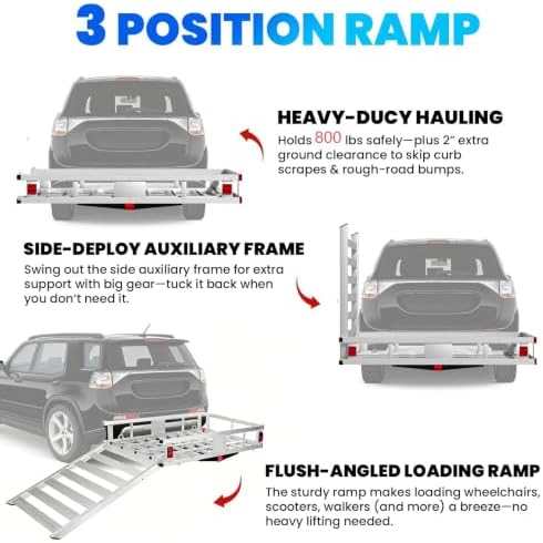52"x31"x10" Aluminum Hitch Cargo Carrier - Image 4