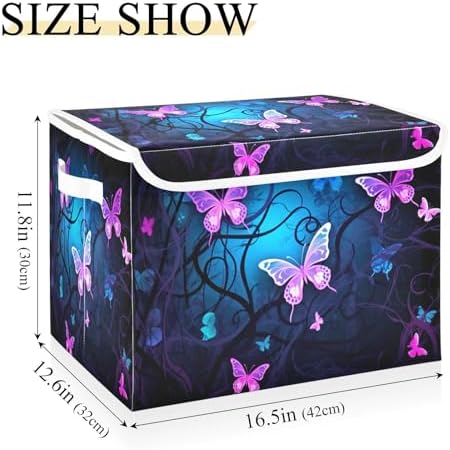 YETTASBIN Purple Blue Butterfly Storage Basket - Image 3