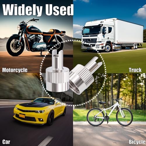 6PCS Tire Valve Stem Caps, Nickel Brass Slotted Slot Valve Stem Caps - Image 7
