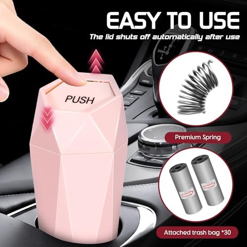 Car Trash Can with Lid, 30 Additional Trash Bags - Image 2
