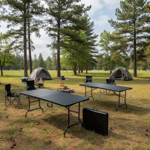 Lavish Home Indoor & Outdoor Portable Folding Table Set of 2 - Image 7