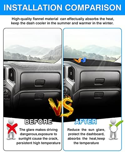 Autorder Dashboard Cover Mat for 2014-2018 Chevy Chevrolet Silverado/GMC Sierra - Image 3