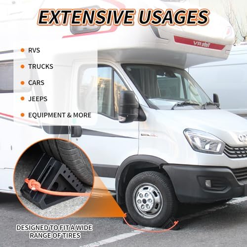 OULEME 4PK Heavy-Duty Rubber Wheel Chocks - Image 5