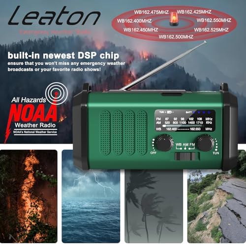 NOAA Weather Radio 20000mAh Emergency Hand Crank Solar Radio AM/FM - Image 4