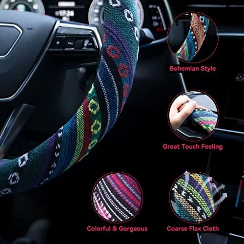 Boho Steering Wheel Cover Elastic Microfiber - Image 3