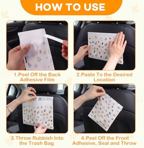 120 Pcs Car Garbage Bin Bags, Waterproof Seal Disposable Car Trash Bags - Image 2
