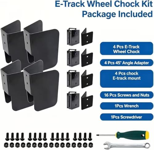 4PCS E-Track Wheel Chock, E-Track Motorcycle Wheel Chock - Image 2