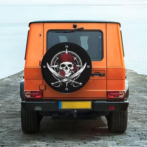 Pirate Skull Compass Spare Tire Cover Waterproof Wheel Cover 15 Inch Universal - Image 2