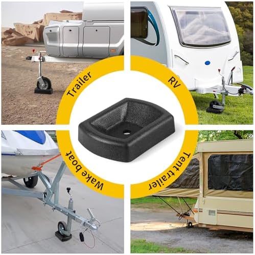 Rubber Wheel Dock for Trailer, Heavy Duty Jack Wheel Chock Stopper Fits 6" - Image 2