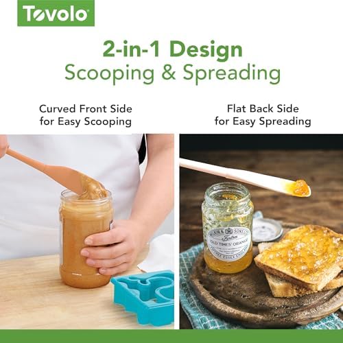 Tovolo Silicone Jar Spatula Long Handled Rubber Scraping Scooping Tool - Image 5