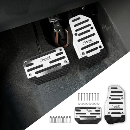 2PCS Non-Slip Car Pedal Covers, Premium Aluminum Alloy Gas and Brake Pedals by Unknown