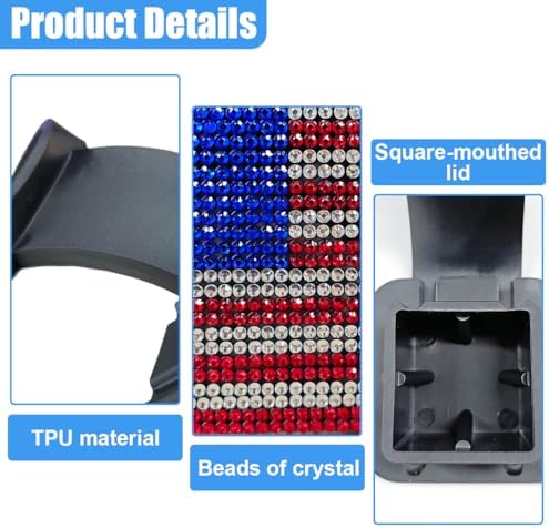 Bling Trailer Hitch Cover, 2 Inch Dust-Resistant Square Mouth Receiver Tube - Image 3