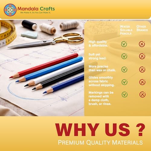 Mandala Crafts White Water Soluble Fabric Pencils - Image 4