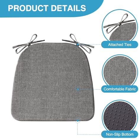 IASEAHK Chair Cushions for Dining Chairs Set of 4, Non Slip Kitchen Chair Pads - Image 2