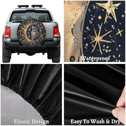 Rv Spare Tire Cover Wheel Boho Moon Ethnic Tire Covers Wheel Protectors - Image 4