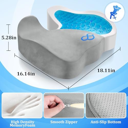 CushyOasis Seat Cushion, Office Chair Cushions, 5.28 in Thick - Image 5