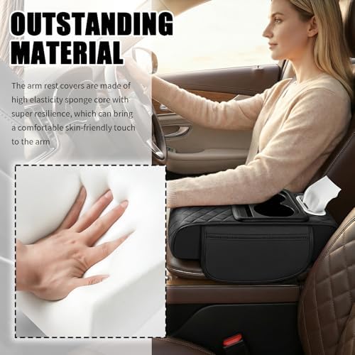 5-in-1 Car Center Console Cover, Leather Car Armrest Cover - Image 3