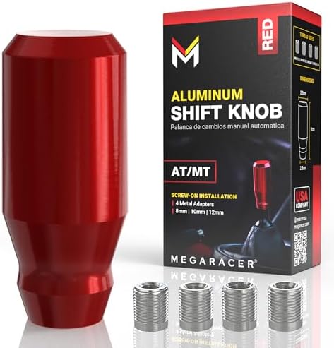 JDM Style Shift Knob for Gear Stick Shifter, 5 6 Speed Manual, Racing Red by MegaRacer