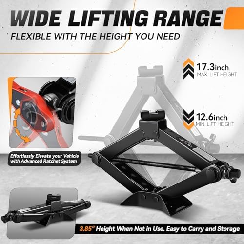 Auto Dynasty Car Jack Kit, 2 Ton Scissor - Image 3