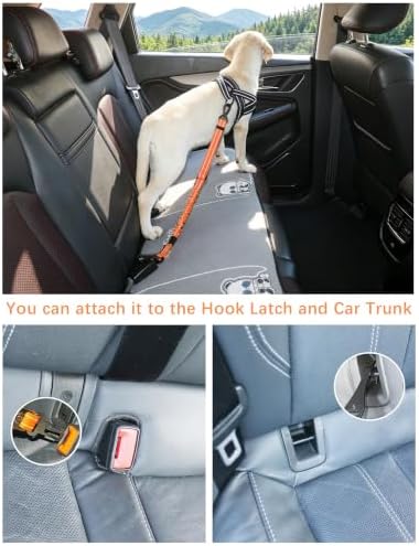 AUBELL Dog Seat Belt for Car, 2 Pack Set 3-in-1 Dog Car Harness - Image 2