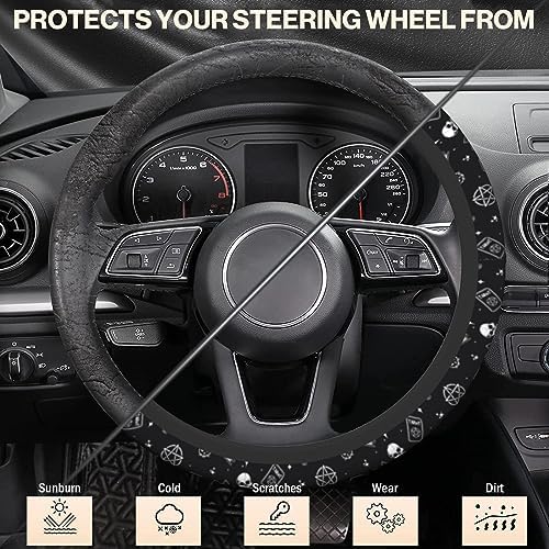 Gothic Skull Cat Steering Wheel Cover - Image 4