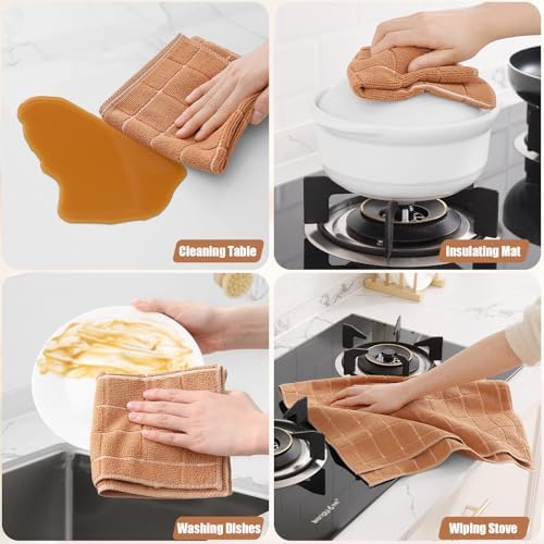 Homaxy Microfiber Kitchen Towels and Dishcloths Sets, 12 Pack - Image 5
