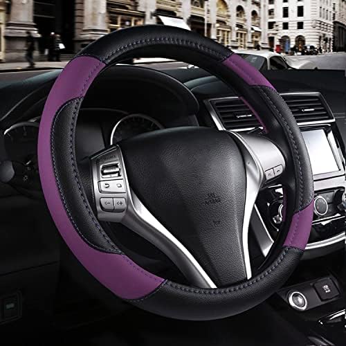 Leather Car Steering Wheel Cover, Universal Fit by Szttswamp