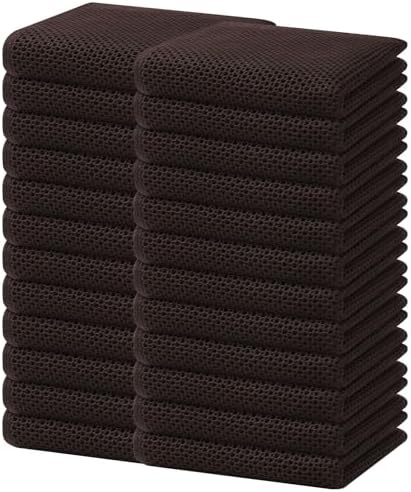 Homaxy 100% Cotton Waffle Weave Kitchen Dish Towels 24-Pack, Dark Brown by Homaxy