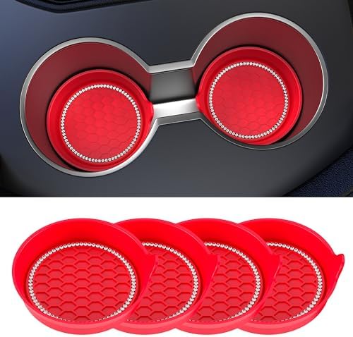 Amooca 4-Pack Car Cup Holder Coaster Bling Crystal Rhinestone Car Interior by Amooca