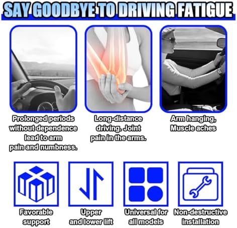 BDZMC Car Elbow Support Pad, Adjustable Height Side Booster Pad, PU Leather Car - Image 4