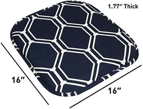 Sweet Home Collection Chair Cushion Memory Foam Pads Honeycomb Pattern Slip Non - Image 4