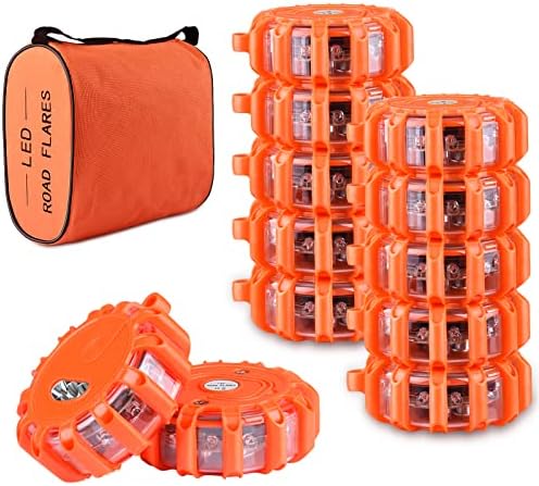 AK [12 Pack LED Road Flares Safety Flashing Warning Light Roadside Emergency by AK