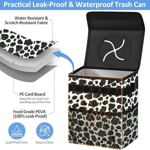 ELONGRIVER Leak Proof Car Trash Can - Image 3