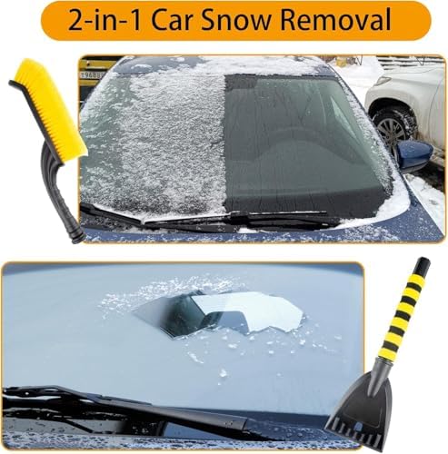 27” Snow Brush & Detachable Ice Scraper 2-in-1, Scratch-Free Split Bristles - Image 4