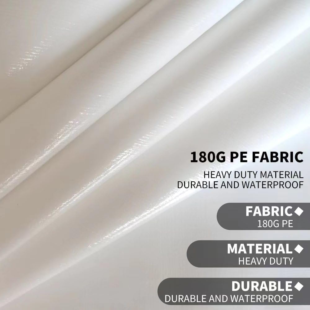 12'x20' Upgraded Carport Replacement Top Canopy Cover for Car Garage Shelter Tent Party Tent with Ball Bungees White (Only Top Cover, Frame is not Included)