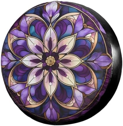 Delerain Spare Tire Cover Bohemian Mandala Boho Purple Boho Purple Wheel Covers by Delerain
