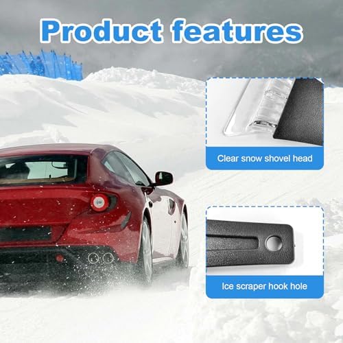 Ziciner 2PCS Car Ice Scraper, Scratch Free Snow and Ice Scraper - Image 3