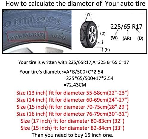 ESUPPORT Spare Tire Cover 13" inch Wheel Tyre Protector - Image 4