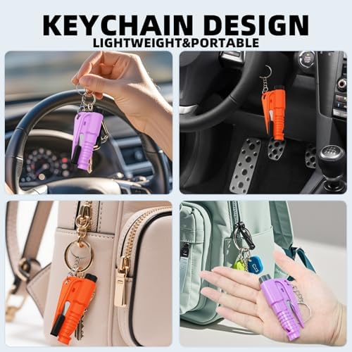 40 Pcs Car Window Breaker Key Chains, 3 in 1 Glass Breaker Seat Belt Cutter - Image 6